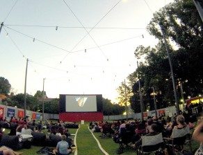 A hot evening under the stars enjoying the Hunger Games!