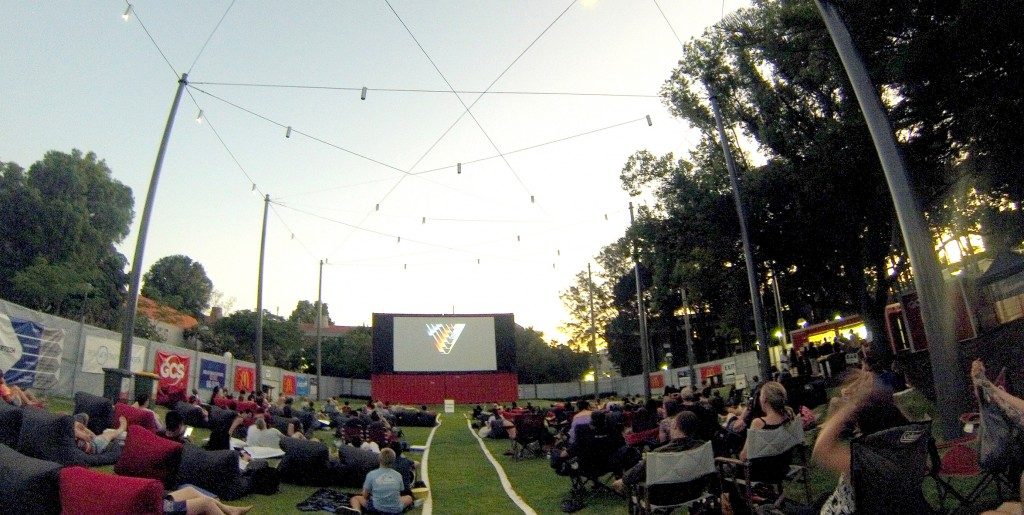 A hot evening under the stars enjoying the Hunger Games!